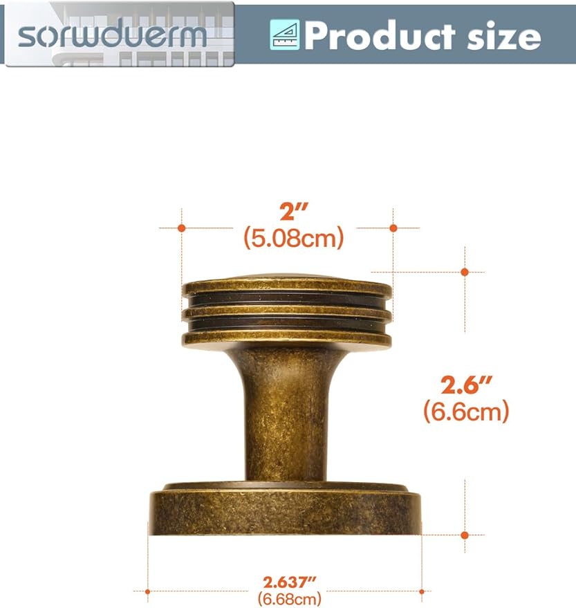 4 Pack Dummy Antique Brass Door Knob Dummy Door Handle Interior Single Sided Decorative,Zinc Alloy