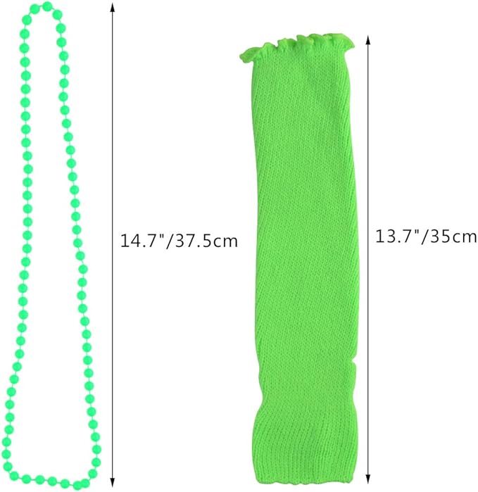 Kids 6 in 1 Costume Accessories 1970s 1980s Fancy Outfits and Dress for Cosplay Party Theme Party for Girl