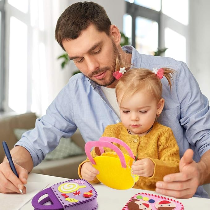 4 Pcs Toddler Arts and Crafts for Kids Ages 2 3 4 5 6 Years Old, Craft Kits for Sewing Sets, Preschool Educational Kids Toys Sewing Craft Kits for Kids DIY Art Craft Hand Play Set