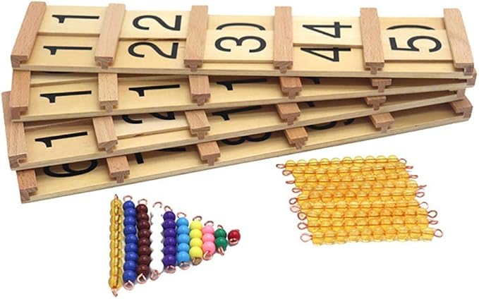 Kghios Montessori Math Toys Material for Toddlers Seguin Boards with Beads Home Edition,Montessori Seguin Boards & Beads