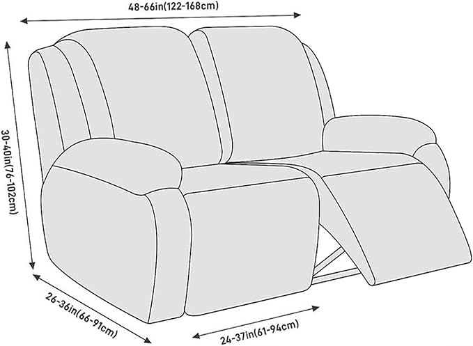 NORTHERN BROTHERS Recliner Loveseat Covers - Recliner Sofa Covers 2 Seater Loveseat Covers for Reclining Loveseat Recliner Cover, Brown