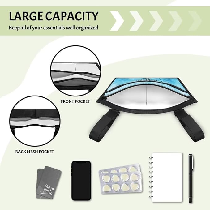 ZOUTAIRONG Blue Cross Wheelchair Side Bag Walker Bag Wheelchair Accessories for Adults Waterproof Armrest Organizer Storage Pouches with Reflective Stripes for Electric Wheelchair Walkers Seniors