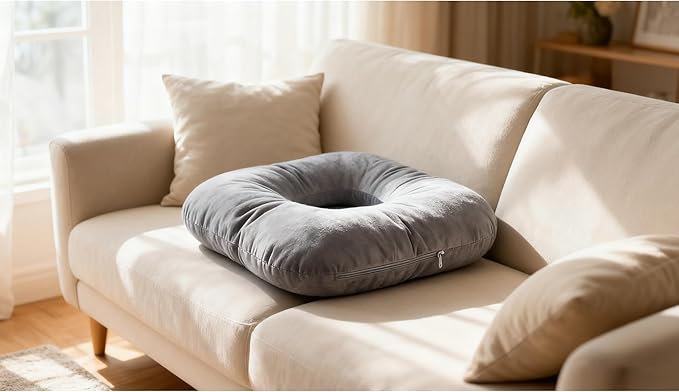 Donut Pillow for Tailbone Pain Relief, Wheelchair Cushion for Hemorrhoids and Bed Sores, Pregnancy, Donut Pillow Suitable for Office, Long Travel, Car and Home Sofa