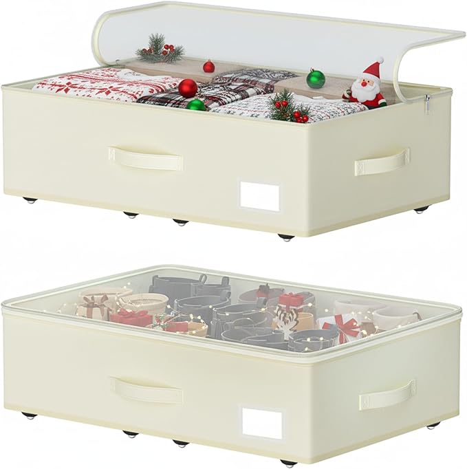 Under Bed Storage with Wheels, No Assemble Required 7.5 inches height Under Bed Storage bins,Large capacity Rolling Underbed Shoe Storage containers，dorm underbed storage drawers