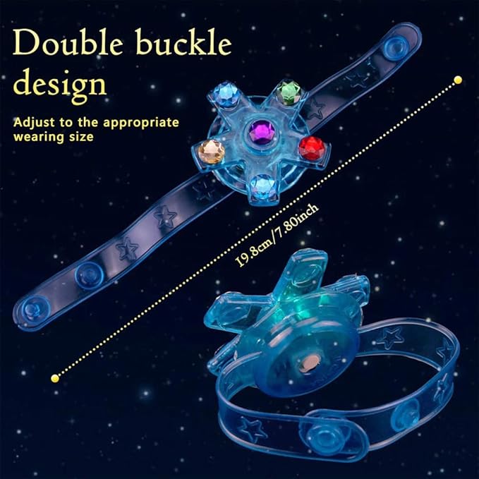 24pack LED Light Up Fidget Spinner Bracelets, Glow in The Dark Party Favors for Kids 4-8 8-12, Treasure Box Toys for Classroom, Birthday Gifts, Pinata Goodie Bags Stuffers