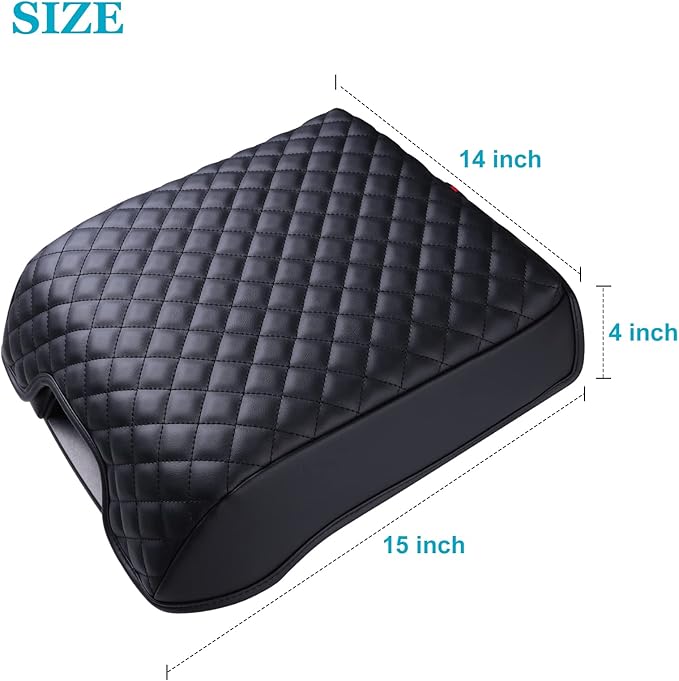 GLOYLEIX Center Console Cover for Ford F150 2015-2020, Armrest Cover for F250 F350 F450 2017-2022, Expedition 2018-2024, PU Leather Car Truck Interior Accessories Middle Console Cover, Bucket Seat