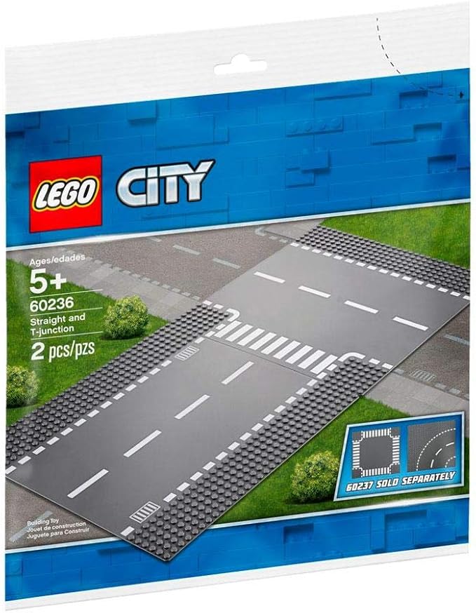 LEGO City Straight and T Junction 60236 Building Kit (2 Pieces)