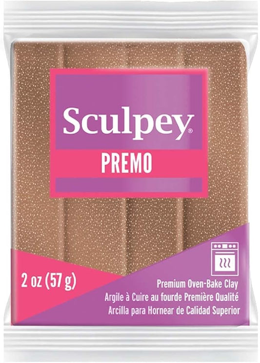Sculpey Premo™ Polymer Oven-Bake Clay, Rose Gold Glitter, Non Toxic, 2 oz. bar, Great for jewelry making, holiday, DIY, mixed media and and more. Premium clay perfect for clayers and artists.