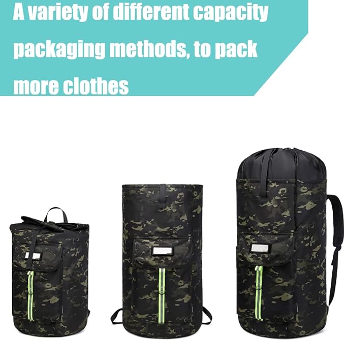 SUOVOCK laundry bag backpack,extra-large heavy duty laundry bags,laundry backpack for college students,drawstring closure (Black CP)