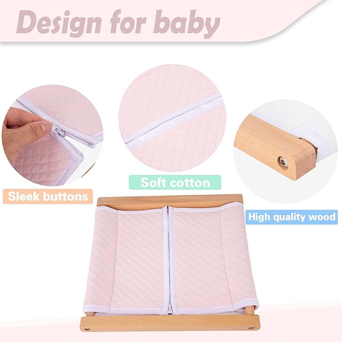 Montessori Wooden Toys for Dressing Learning Board Learning Basic Dressing Skills - Buttons, Snaps, Zippers, Belt Buckles & Velcro Toys for 1 2 3 Year Old Toddlers Sensory Toy Gifts(Zipper Clothing)