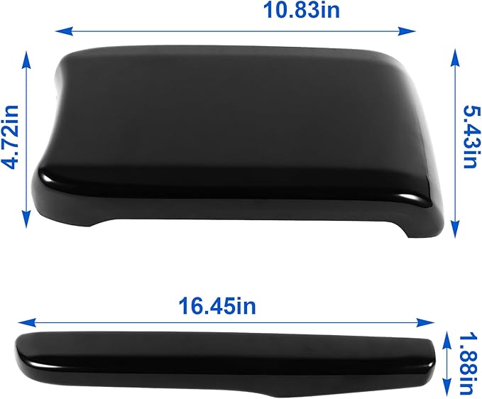 BreTrewri Interior Armrest Console Cover for 2016 2017 2018 2019 2020 Honda Civic 10th gen Honda Civic 2016-2021 Center Armrest Lips Cover Caps Civic Accessories (16-21Civic-Shinny Black 3pcs)