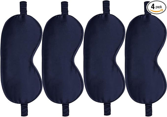 4PACK Sleep Masks Satin Eye Mask Silk Eyes Cover Silky Blindfold Blackout Eyeshade Soft Eyeshades Sleeping Covers Travel Nap