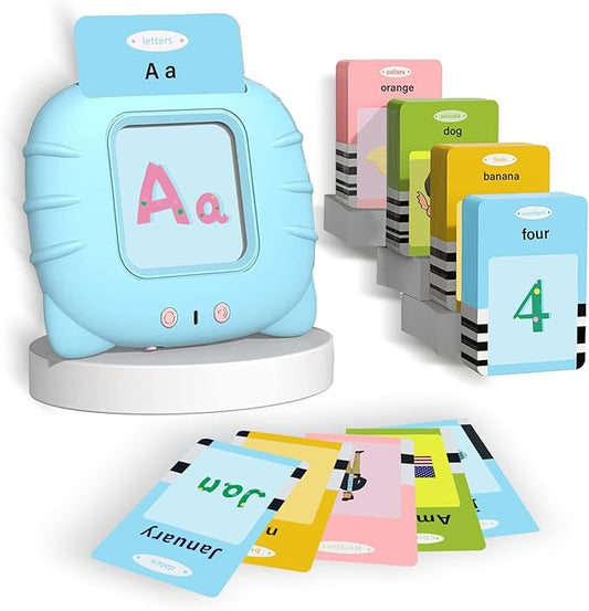 ABC Learning Toys for Toddlers 1-6, Pocket Speech Therapy Toys for Autistic Children, Talking Flash Cards 384 Sight Words, Montessori Sensory Educational Gifts for Boys Girls(Blue)