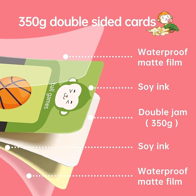 Toddlers Talking Flash Cards with American Accent & 256 Sight Words, Pocket Speech for 4 5 Years Old, Montessori Sensory Kit, Speech Therapy Toys, Kids Birthday Gift（256 Words Pink