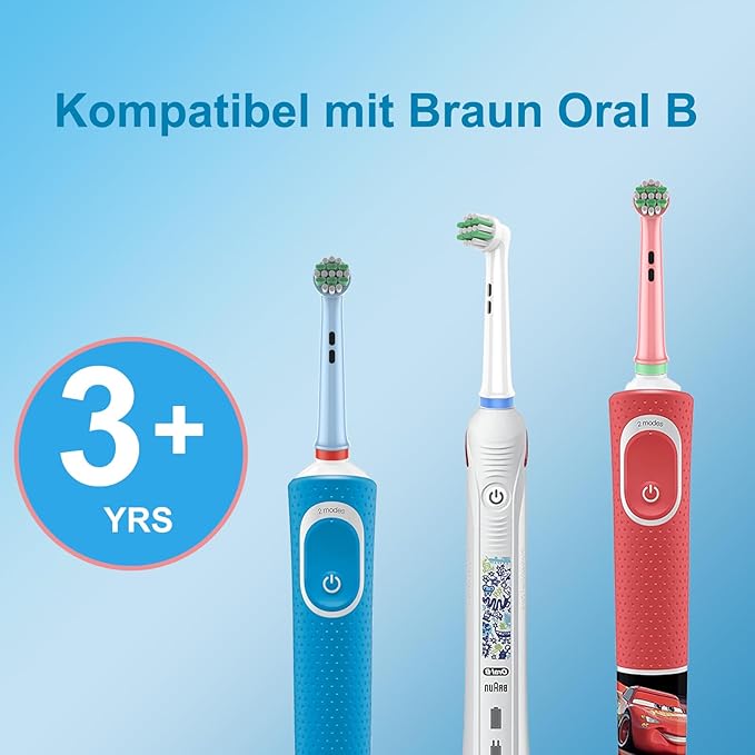 Kids Replacement Heads Compatible with Braun Oral B Kids Electric Toothbrush, Extra Soft Replacement Toothbrush Heads for Gentle Care, Kids Toothbrush Heads are for Ages 3+ and 6-12, 8 Count
