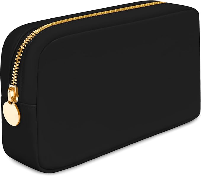 DANCOUR Nylon Makeup Bags for Women Large Preppy Travel Toiletry Pouch Cosmetic Bag Makeup Organizer