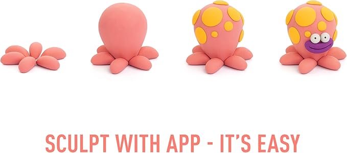 Fat Brain Toys Hey Clay Ocean Creatures, Air Dry Clay Kit with Interactive App for Kids & Tweens, Modeling Clay and Crafts Set