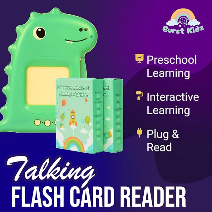 Talking Flash Cards, Educational Toys, Speech Therapy, Autism Toys, Montessori, Sight Words, Language Learning, Kids 1-6 Years Old, Alphabet, Numbers, Educational Flash Cards.