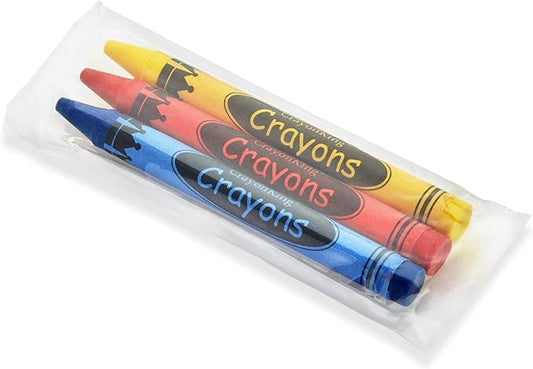 CrayonKing 100 Sets of 3-Packs in Cello (300 total bulk Crayons) Restaurants, Party Favors, Birthdays, School Teachers & Kids Coloring Non-Toxic Crayons