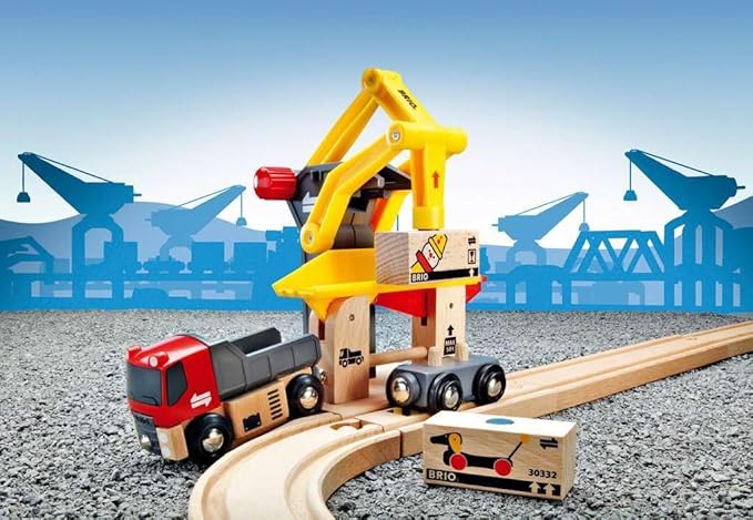 BRIO World - 33280 Freight Goods Station | Versatile Toy Train Set for Kids | Interactive Play | Sustainable Wood Construction | Ideal for Toddlers Aged 3 and Up