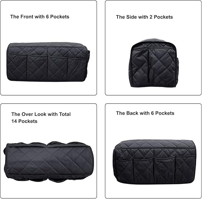 Black Sofa Armrest Organizer with 14 Pockets for Recliners Armrest Covers for Remote Control Holder for Couch Organizer Armchair Cover with Pockets for Phone Ipad Keys Magazine Storage