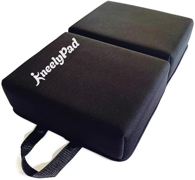 KneelyPad by Kneely | Kneeling Pad for Gardening, Exercise, Cleaning, & Mechanic Work | Extra Thick Memory Foam Knee Cushion for Gardening & More with Washable Cover | Foldable Knee Pad with Handle
