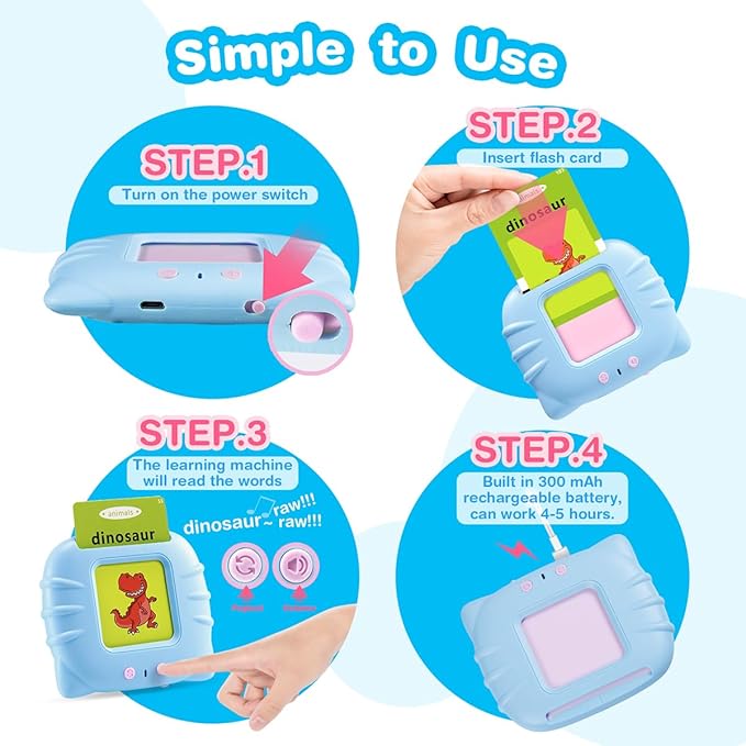 Toddler Toys for Ages 2-4,Pocket Speech for Toddlers,Autism Sensory Toys for Autistic Children,224 Sight Words Talking Flash Cards Gifts for 1 2 3 4 5 Year Old