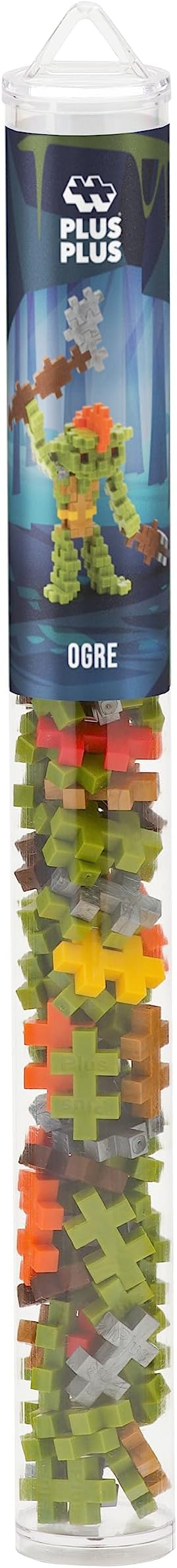 PLUS PLUS 3D Puzzle Cryptid Construction Building Block Set, Fun Fantasy Figures Stem Toys for Kids, 70 Interlocking Pieces - Ogre Mini Maker Tube