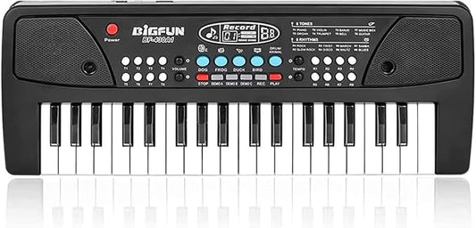 LeeQee Black 37 Keys Kids Piano Keyboard, Portable Electric Musical Instruments Piano with Microphone, Learning Educational Gifts Toys for Age 3 4 5 6 7 8 9 Years Old Boys Girls Toddlers