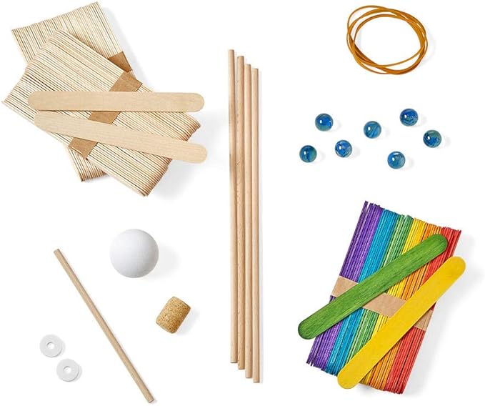 Learning Resources Craft Stick Creations 10 Science Experiments, Activity Book for Kids Ages 9-12, Jumbo Craft Stick Kit for Science, Technology, Maths & Engineering Activities, Multi-coloured