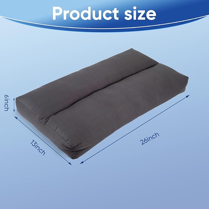 MINUPWELL Knee Pillow for Side Sleepers, 3" Leg Pillow for Side Sleeping, 100% Cotton Fabric Pillow for Between Knees While Sleeping - High Support Alternative for Relieving Leg, Back, and Knee Pain