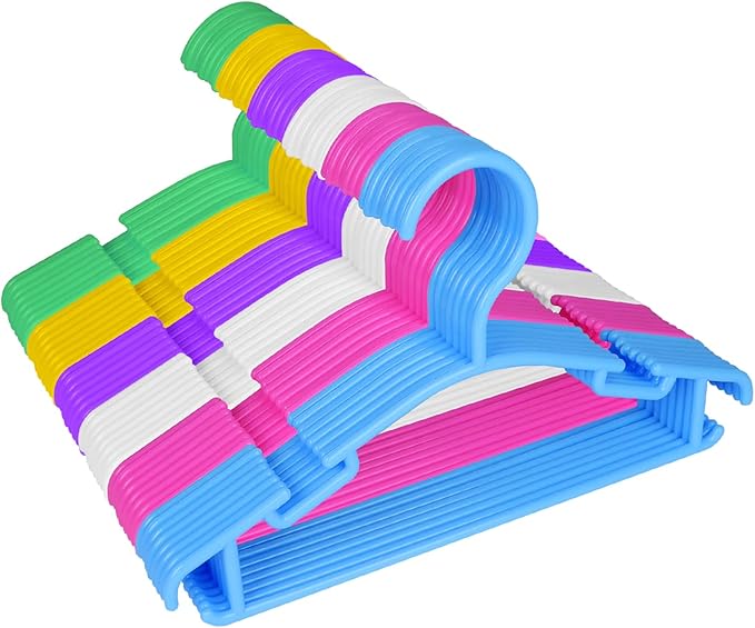 GoodtoU 60Pack Baby Clothes Hangers for Closet Plastic Small Kids Hangers Childrens Nursery Hangers Infant Hangers for Closet