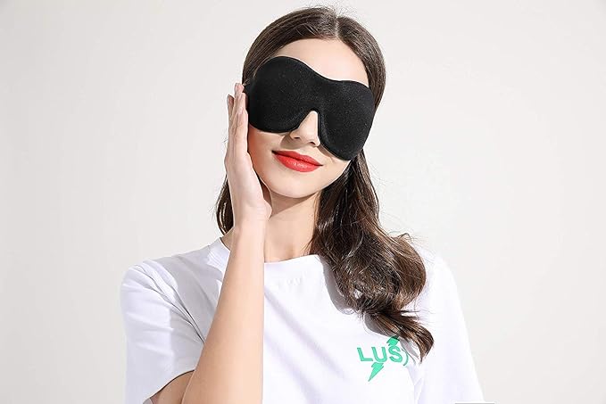 AMAZKER Sleep Mask for Side Sleeper 2 Pack, 3D Contoured Cup Sleeping Mask & Blindfold, Concave Molded Night Sleep Mask, Block Out Light, Soft Comfort Eye Shade Cover for Travel Yoga Nap