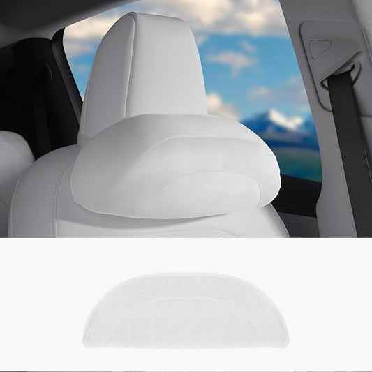 Arcoche Soft car headrest for Model 3 Y S X Highland Juniper Accessories Complies with The Original OEM Factory Standards No Pressure no Odor Easy to Clean Pain Relief Car Neck Pillow 1pc White