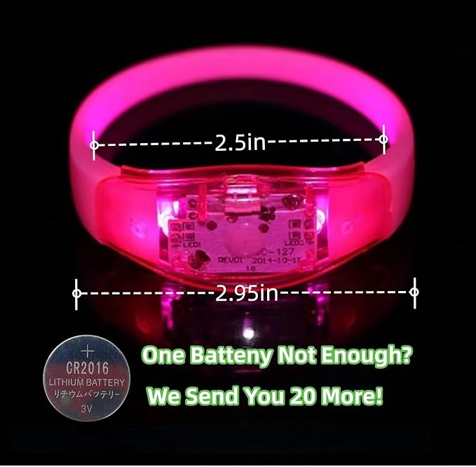 Glow in the Dark Bracelets - Music & Sound Activated Glow Bracelets for Kids & Adults with Flashing LED Strobe, Perfect Party Favors for Birthdays, Concerts, and Glow in the Dark Themed Parties35pcs