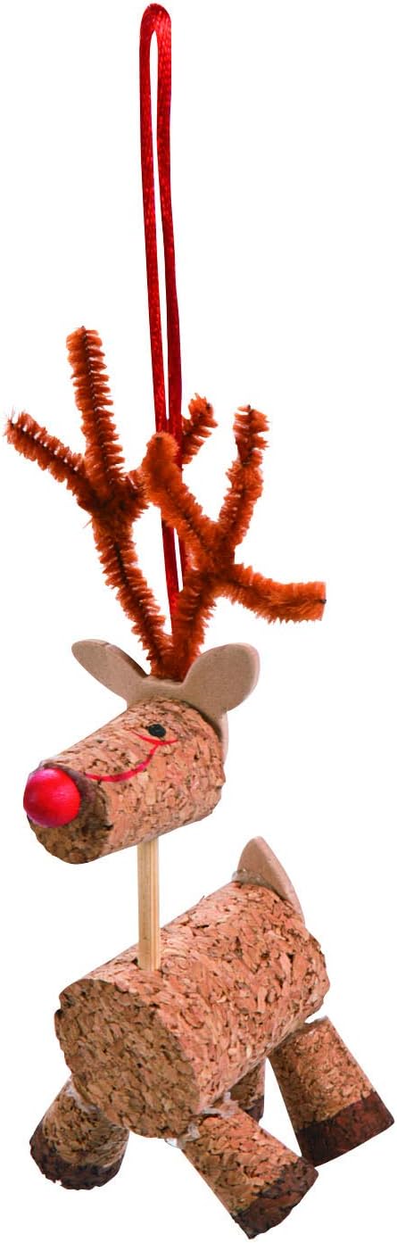 Fun Express Cork Reindeer Christmas Ornament Craft Kits - Makes 12 - Holiday Crafts for Kids