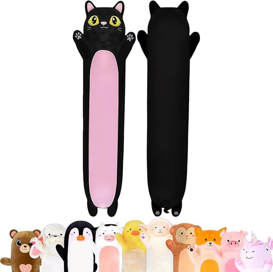 Black Cat Plush Body Pillow for Kids | Long Stuffed Animal Cuddle Pillow | Soft Hugging Toy | Plushie Gift for Girls & Boys | Long Plush Body Pillow for Sleep & Comfort | Large, 47 Inches
