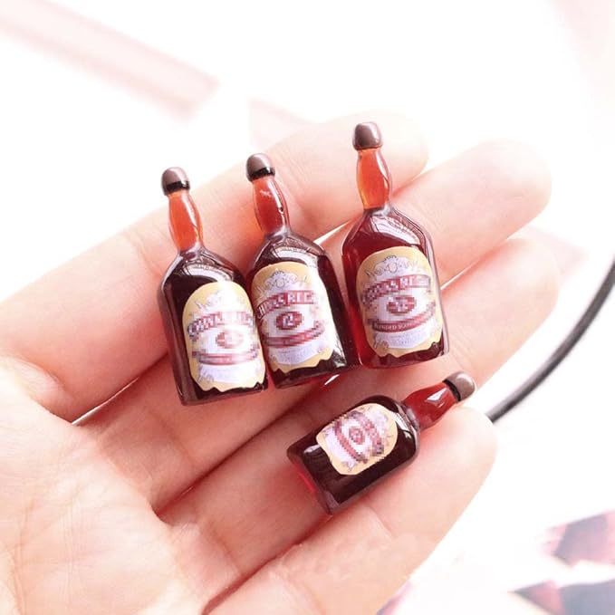 40PCS Miniature Mini Beer Drinks Glass Model Mixed Resin Sets Simulation Instant Model Scene for DIY Necklace Pendants Keychain Brooch Earring Mobile Phone Case Accessories – Random Style 4