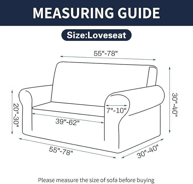 2025 New Stretch Loveseat Sofa Slipcovers Couch Cover for 2 Cushion Furniture Protector Sofa Covers with Elastic Bottom Jacquard Fabric Small Checks for Pets, Kids - Peacock Blue