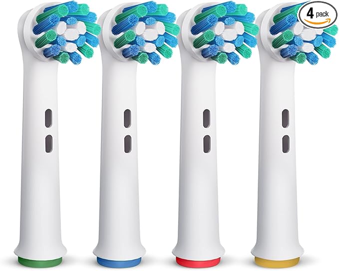 GENKENT 4 Pack Replacement Toothbrush Heads Compatible with Oral B Braun Professional Electric Brush Heads