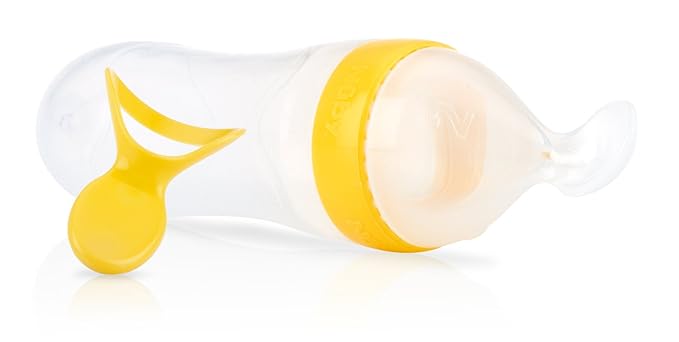 Nuby Garden Fresh Silicone Squeeze Feeder with Spoon and Hygienic Cover, Colors May Vary