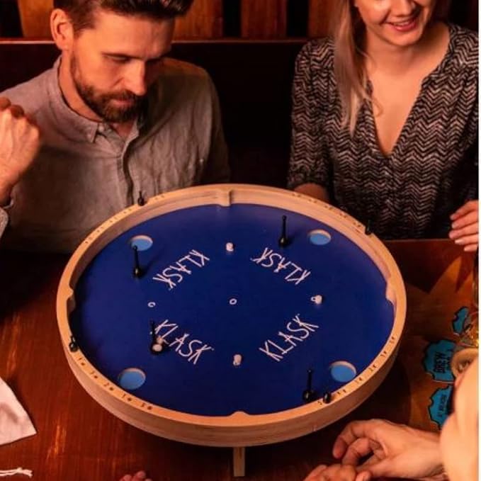 KLASK: The Magnetic Award-Winning Party Game of Skill - for Kids and Adults of All Ages That’s Half Foosball, Half Air Hockey