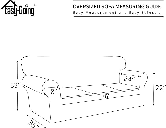 Easy-Going 100% Dual Waterproof Oversized Cover Stretch Soft Couch Cover for Dogs, Sofa Slipcover for 3 Separate Cushion Couch Leakproof Furniture Protector for Kids, Pets Navy