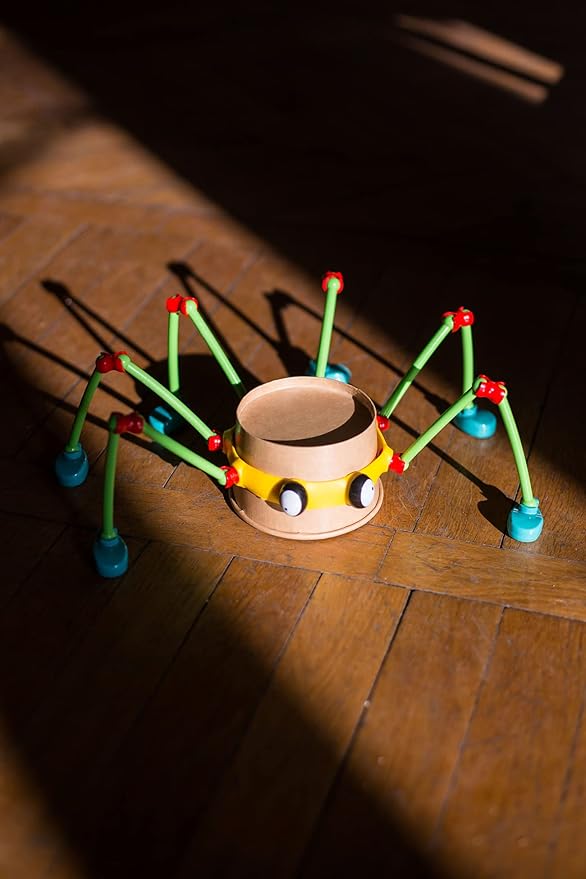 Open-Ended Educational Construction Arts and Crafts Building Toy Kit DIY Imaginative Recycling Toy-Making kit for Kids of All Ages Master 128 Pcs Set