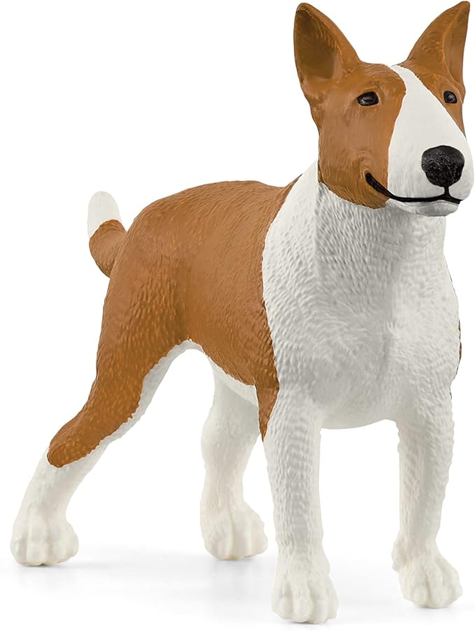 Schleich Farm World, Cute and Realistic Dog Toy Animals for Boys and Girls, Bull Terrier Dog Figurine, Ages 3+
