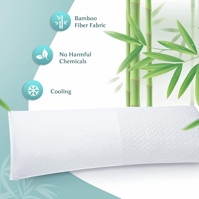 Extra Long Body Pillow Cubies Memory Foam 150x50cm – Anime Body Pillow Insert for Adults – with Cooling Cover Huggable Pillows 20x60 inches