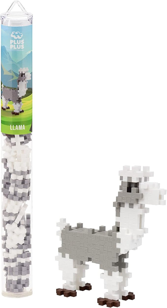 PLUS PLUS 3D Animal Figurine Building Block Set, 70 Mini Interlocking Puzzle Pieces, Fun STEM Toys for Kids - Llama Mini Maker Tube