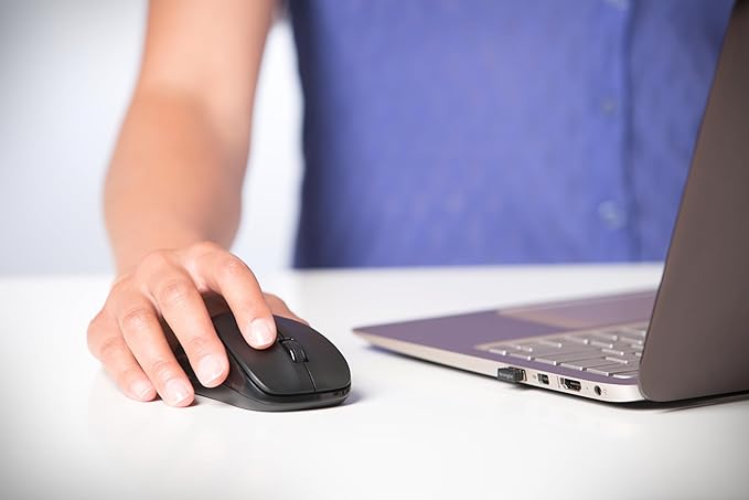 Kensington Silent Mouse-for-Life Wireless USB Mouse - Black (K72392US),1.5" x 2.4" x 4.3"