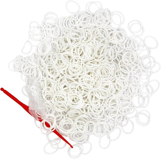 3000PCS Loom Rubber Bands Kit with 75 Clips,5 Hooks, Premium Bracelet Making Kit for Kids Weaving DIY Crafting Gift(White)