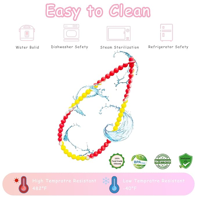 Teething Necklace for Baby,Chewing Necklace for Kids Sensory,Sensory Chew Necklaces for People with Autism, ADHD, and Fidgeting,Chew Necklaces for Sensory Kids,Teething Necklace for Mom